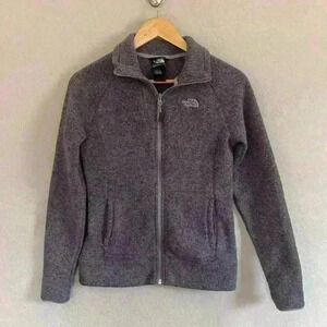 The North Face Women’s Full Zip Purple Knit Jacket Heathered Purple Women's XS